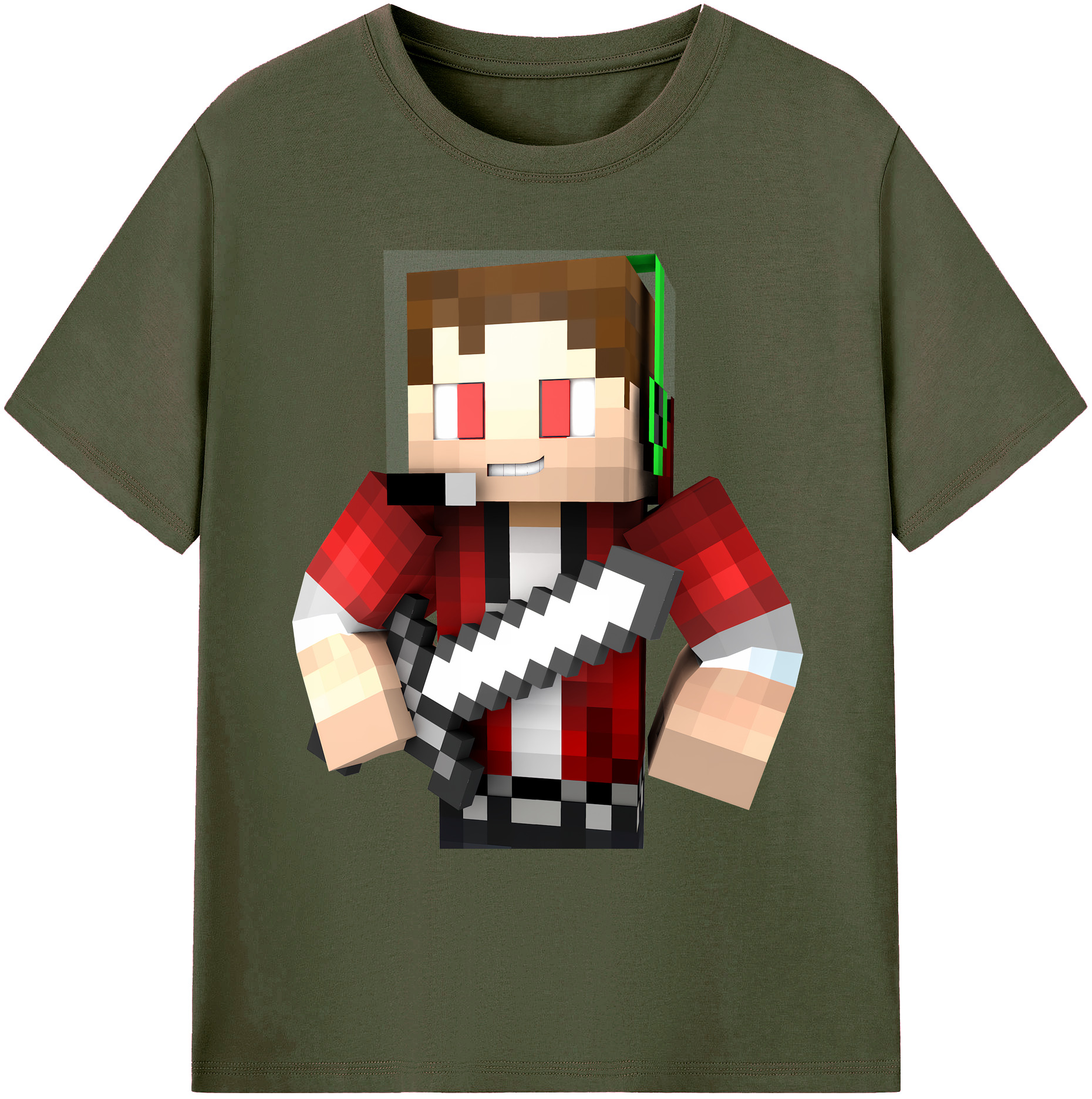 （画像用） マインクラフト ブロックの世界 Minecraft MC Block world 綿100％ メンズ半袖Tシャツ｜肌触りやわらか＆通気性